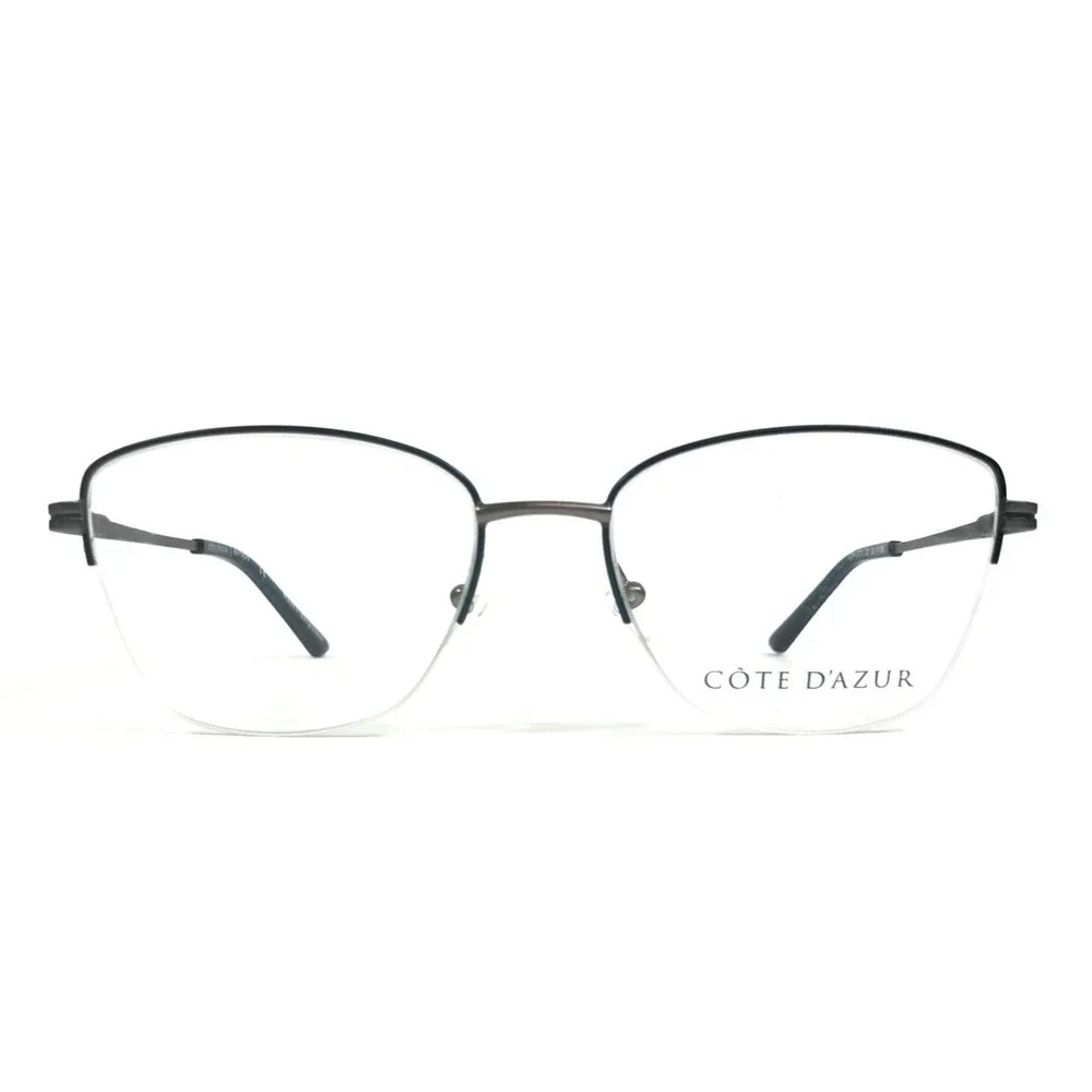 Cote D'azur Eyeglasses Frames CDA-372 C2 Gray Green Cat Eye Half Rim 52-17-135
